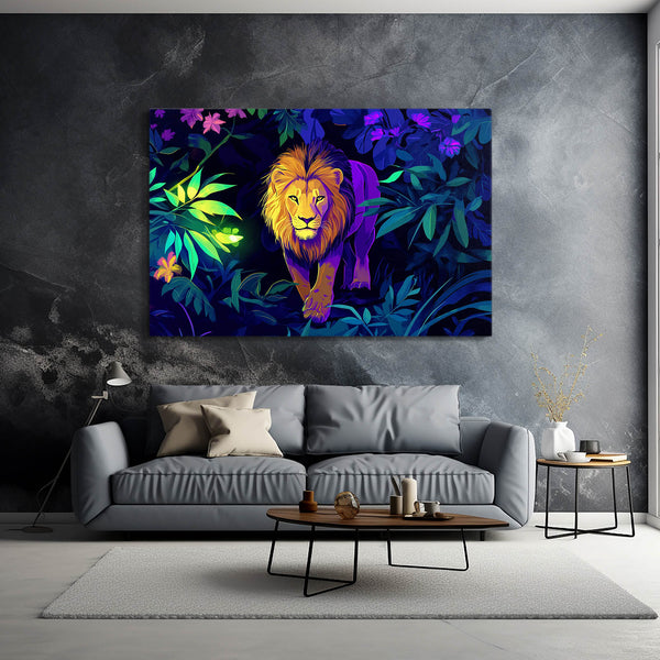 Jungle Glow Lion Wall Art | MusaArtGallery™