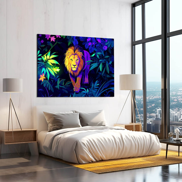 Jungle Glow Lion Wall Art | MusaArtGallery™