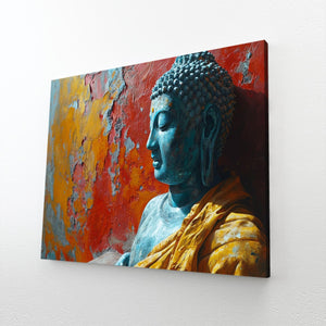 Large Blue And Gold Buddha Wall Art | MusaArtGallery™