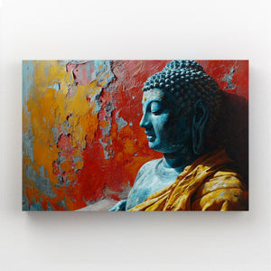 Large Blue And Gold Buddha Wall Art | MusaArtGallery™