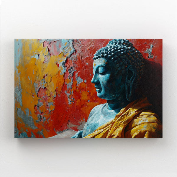 Large Blue And Gold Buddha Wall Art | MusaArtGallery™