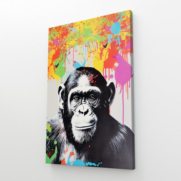 Large Colorful Chimp Wall Art | MusaArtGallery™