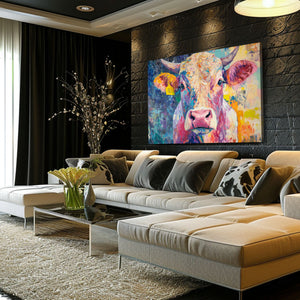 Large Cow Canvas Wall Art