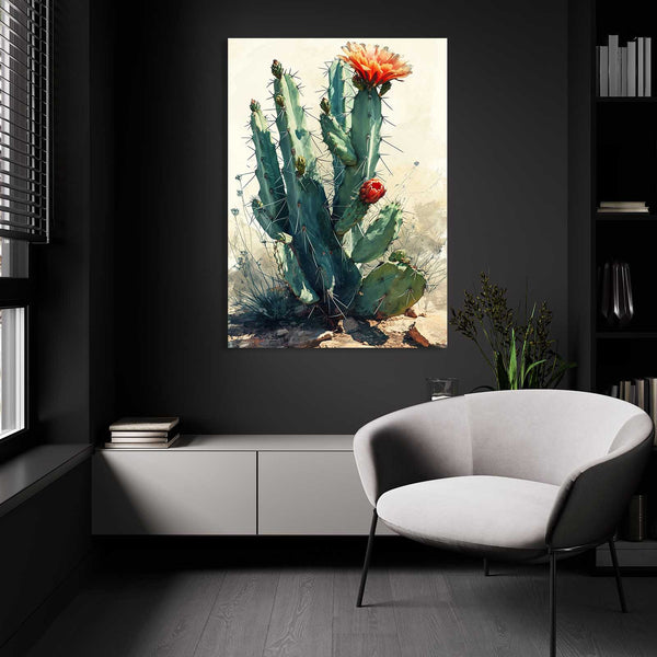 Large Flower Cactus Art | MusaArtGallery™