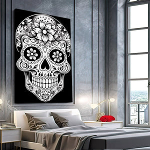 Large Skull Black and White Wall Art | MusaArtGallery™