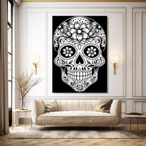 Large Skull Black and White Wall Art | MusaArtGallery™