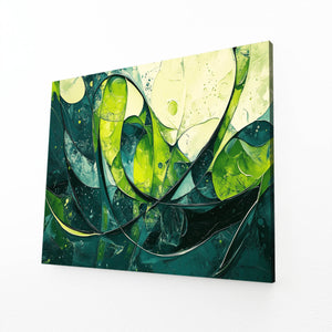 Leaf Cascade Green Abstract Art | MusaArtGallery™