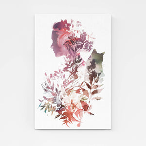 Leaf Girl Boho Wall Art | MusaArtGallery™