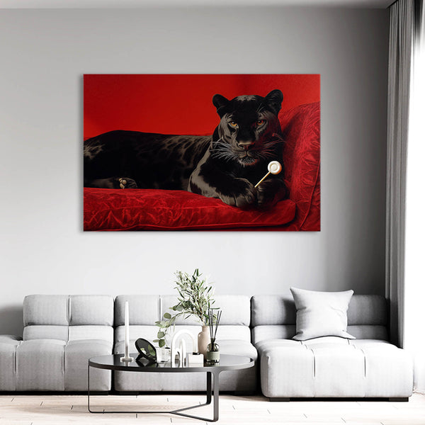 Leopard Wall Art Black