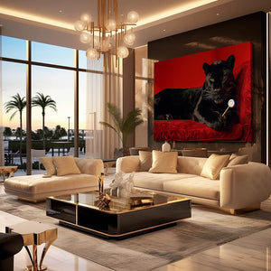 Leopard Wall Art Black