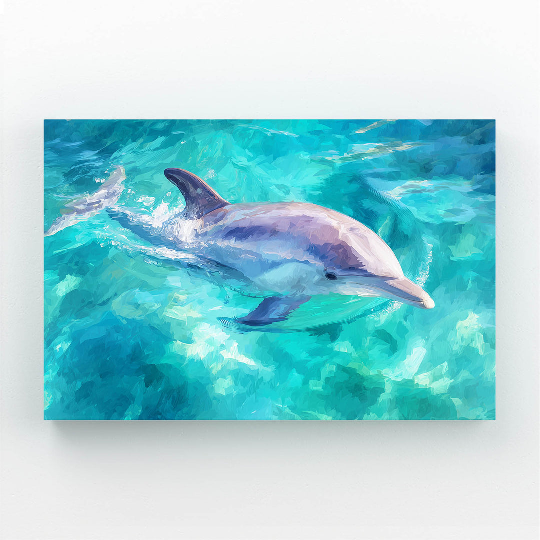 Light Azure Dolphin Art