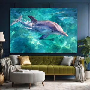 Light Azure Dolphin Art