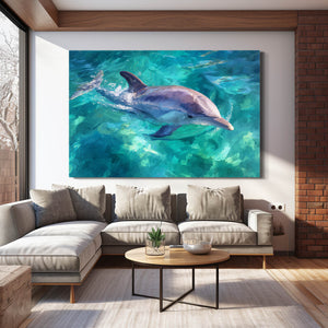 Light Azure Dolphin Art