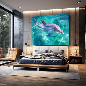 Light Azure Dolphin Art