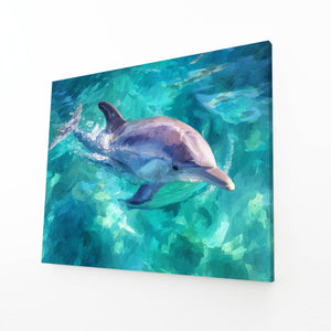 Light Azure Dolphin Art