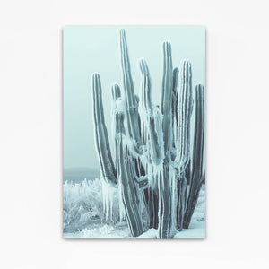 Light Blue Cactus Art