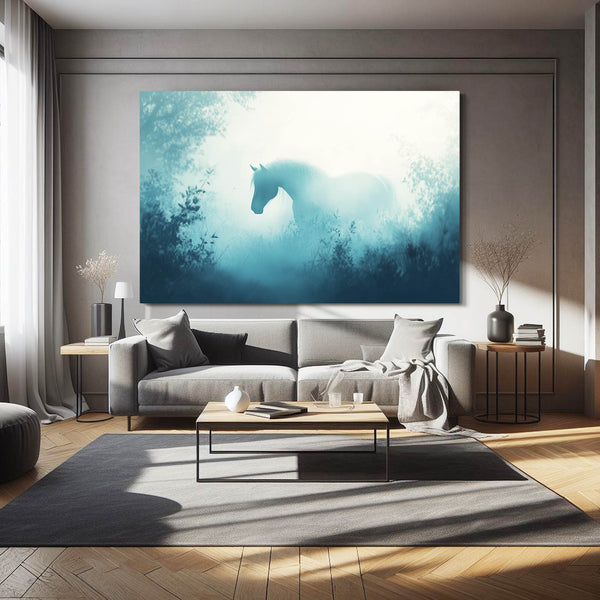 Light Blue Horse Art