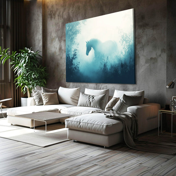 Light Blue Horse Art