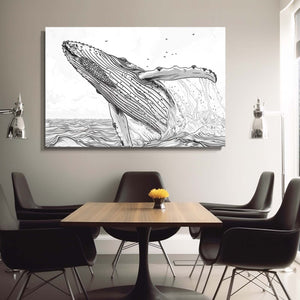 Line Art Whale Art | MusaArtGallery™