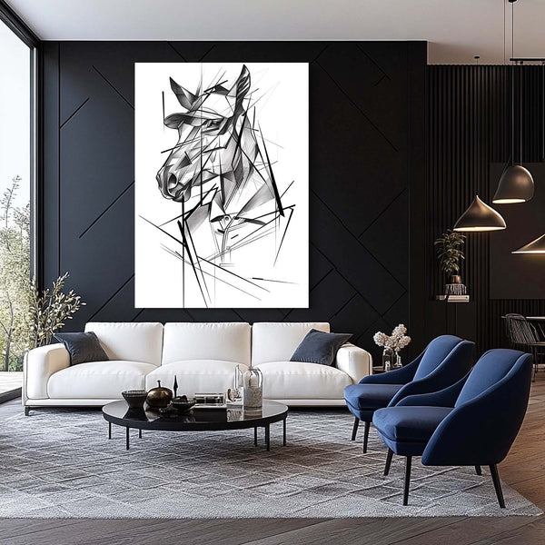 Line Horse Art