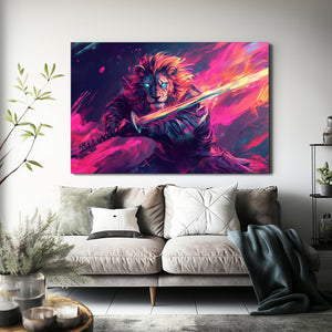 Lion Flame Wall Art | MusaArtGallery™