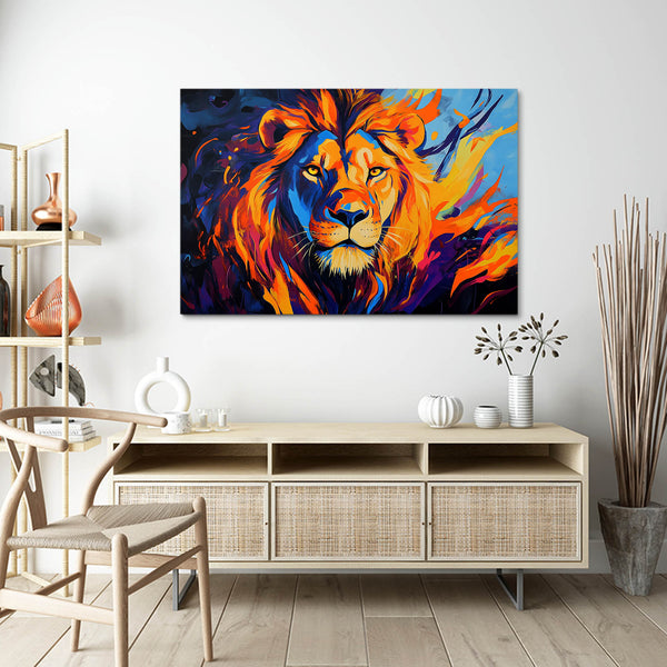 Lion Inferno Wall Art | MusaArtGallery™