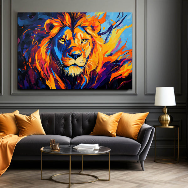 Lion Inferno Wall Art | MusaArtGallery™