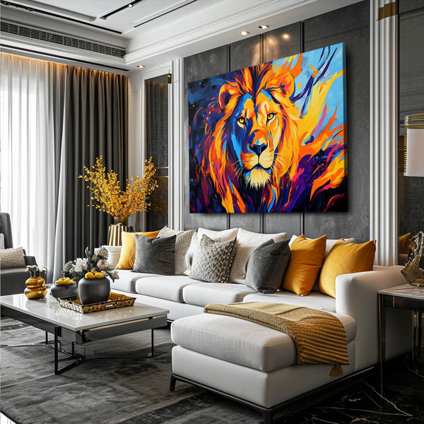 Lion Inferno Wall Art | MusaArtGallery™