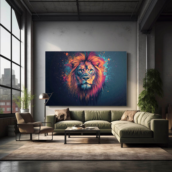 Lion Splatter Wall Art | MusaArtGallery™