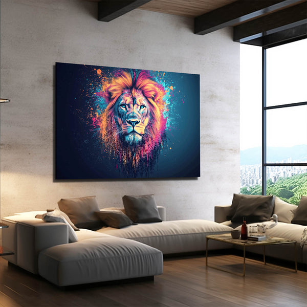 Lion Splatter Wall Art | MusaArtGallery™