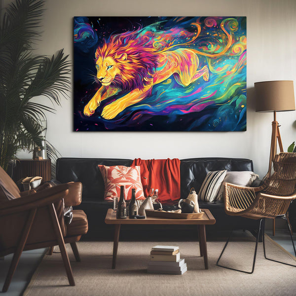 Lion Sprint Wall Art | MusaArtGallery™