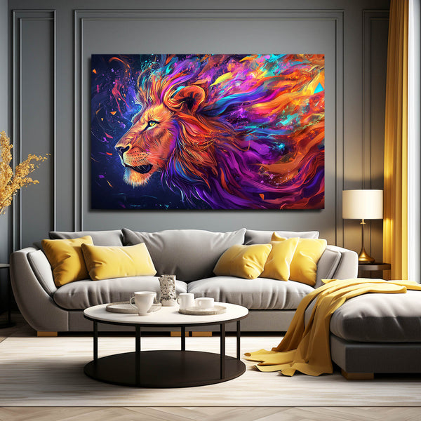 Lion Wall Art Cosmic Flame | MusaArtGallery™