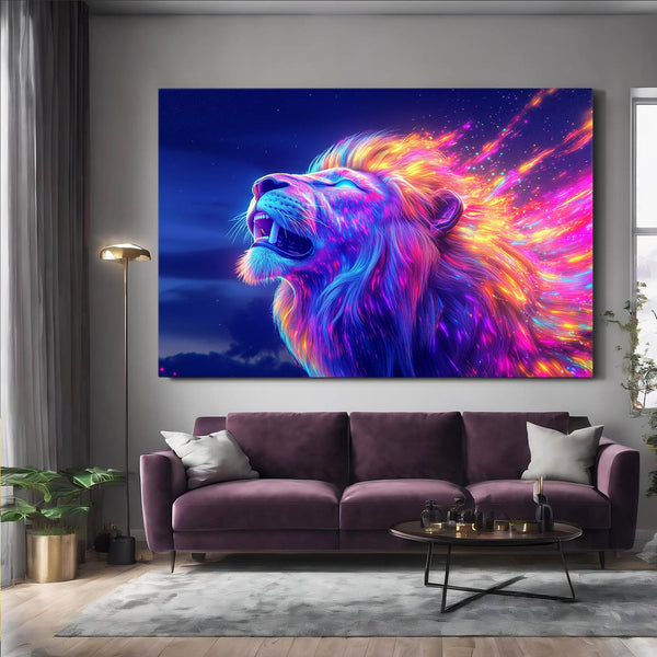 Lion Wall Art Cosmic Glow | MusaArtGallery™