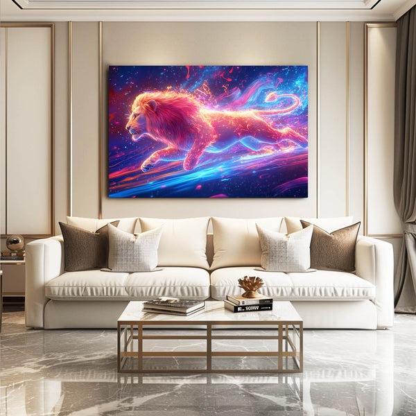 Lion Wall Art Cosmic Run | MusaArtGallery™