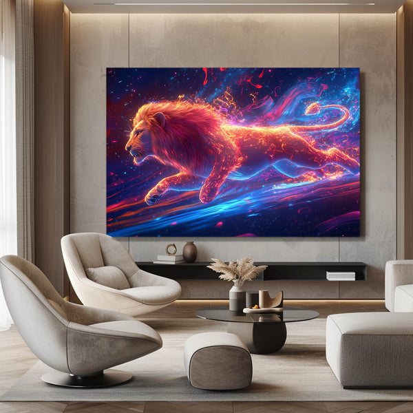 Lion Wall Art Cosmic Run | MusaArtGallery™