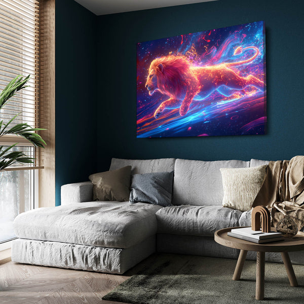 Lion Wall Art Cosmic Run | MusaArtGallery™