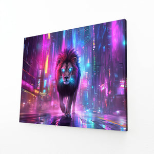 Lion Wall Art Cyber Glow | MusaArtGallery™