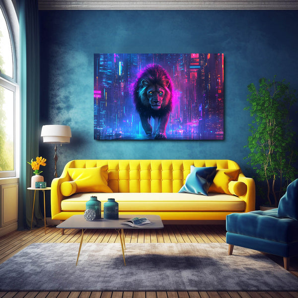 Lion Wall Art Cyber King | MusaArtGallery™