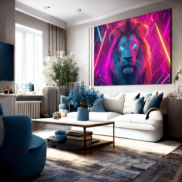 Lion Wall Art Electric Aura | MusaArtGallery™