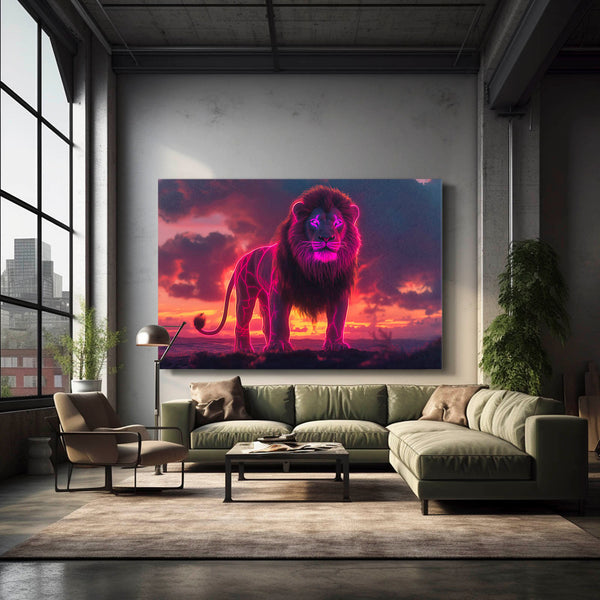 Lion Wall Art Electric Dawn | MusaArtGallery™