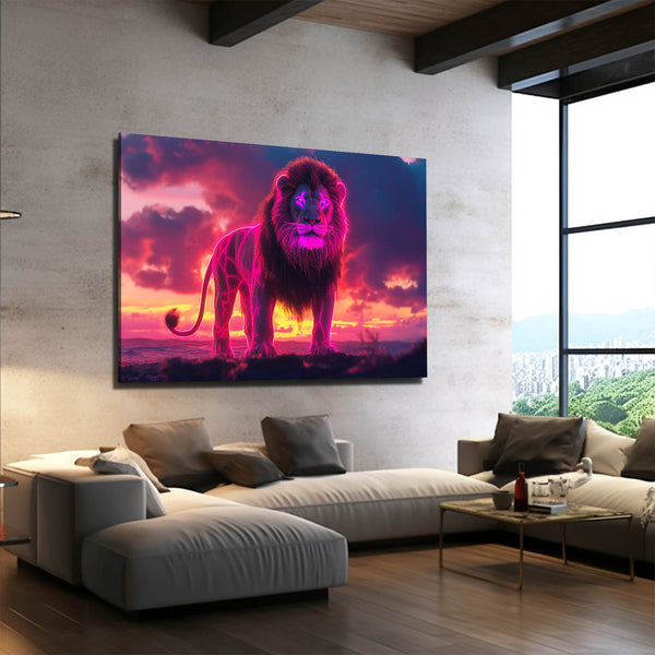 Lion Wall Art Electric Dawn | MusaArtGallery™