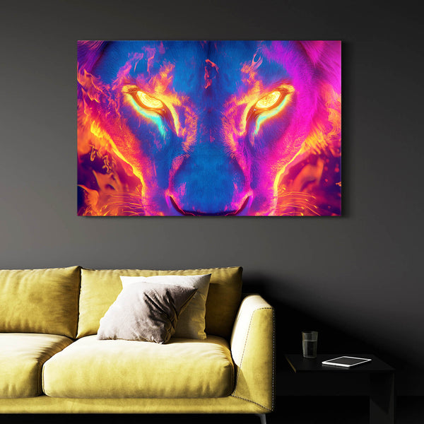 Lion Wall Art Fiery Gaze | MusaArtGallery™