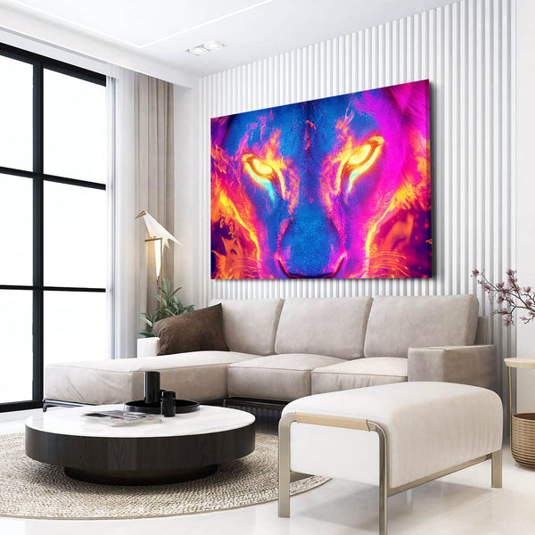 Lion Wall Art Fiery Gaze | MusaArtGallery™