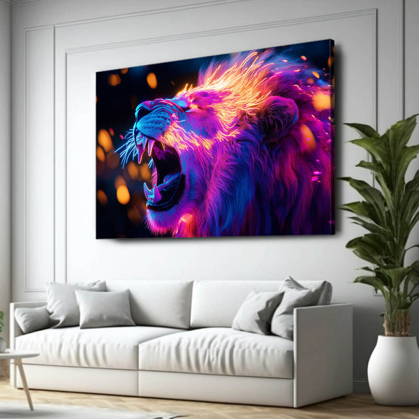 Lion Wall Art Fiery Roar | MusaArtGallery™