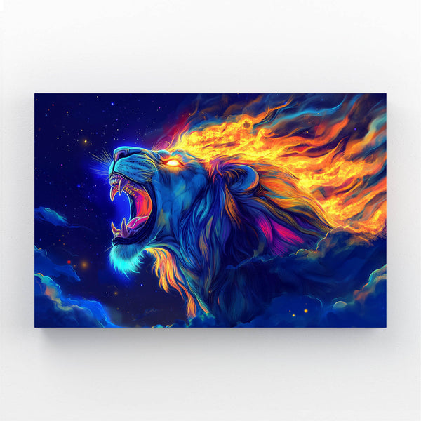 Lion Wall Art Fire Roar | MusaArtGallery™