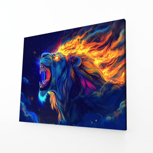 Lion Wall Art Fire Roar | MusaArtGallery™