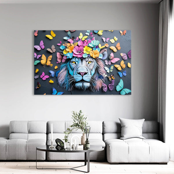 Lion Wall Art Floral Aura | MusaArtGallery™