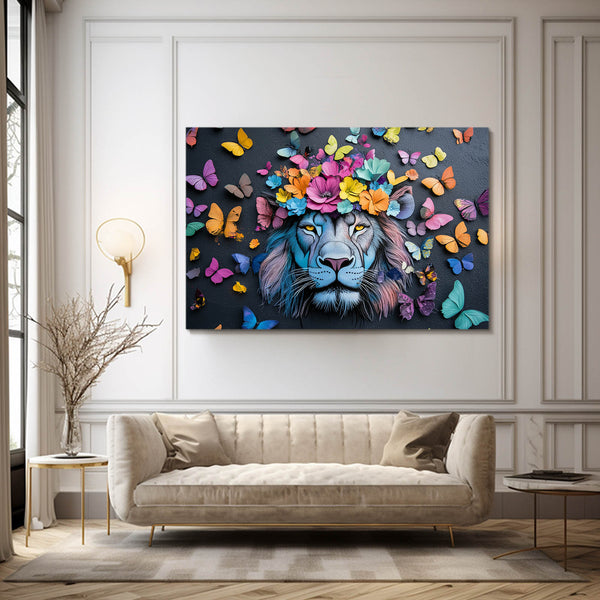 Lion Wall Art Floral Aura | MusaArtGallery™