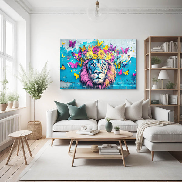 Lion Wall Art Floral Majesty | MusaArtGallery™