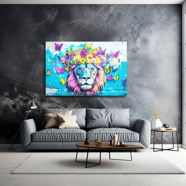 Lion Wall Art Floral Majesty | MusaArtGallery™